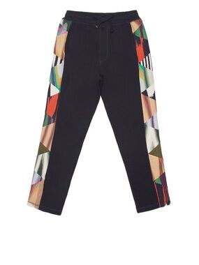 Missoni Black Joggers with Multicolor Geometric Side Panels